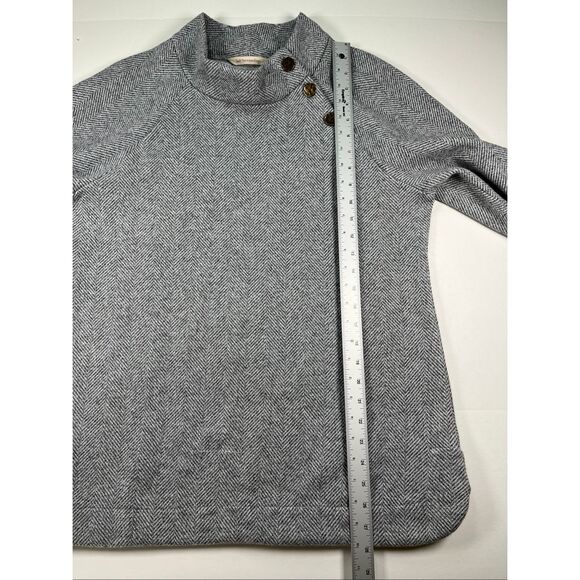 Soft Surroundings Brooke Herringbone Gold Button Mock Nk Tunic Women Size Large - Picture 6 of 8